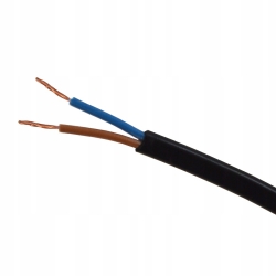Przewód kabel elektryczny OMYp 2x0,75 płaski czarn