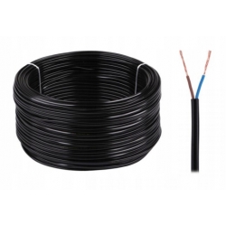 Przewód kabel elektryczny OMYp 2x0,75 płaski czarn