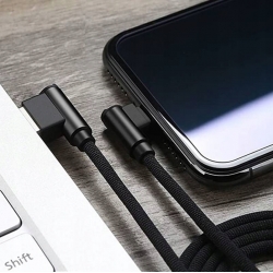 Kątowy kabel USB-micro USB C do ładowania telefonu