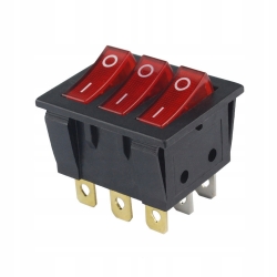 Przełącznik klawiszowy czerwony CD3-303L 250V x 3