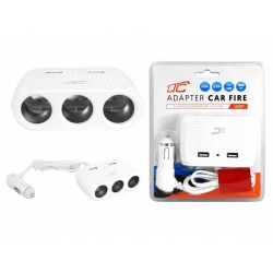 Rozgałęziacz zapalniczki CAR FIRE 3 gniazda 2x USB
