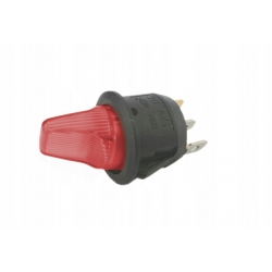 Przełącznik hebelkowy czerwony 6A/250V podśw.12V