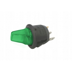 Przełącznik hebelkowy zielony 6A/250V podśw.12V