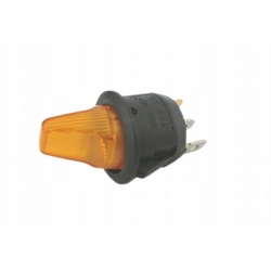 Przełącznik hebelkowy żółty 6A/250V podśw.12V