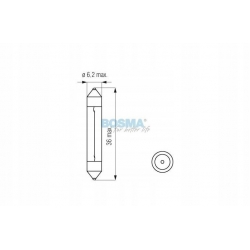 ŻARÓWKA BOSMA 12V C5W 5W SV6 6X36MM 36MM 1673
