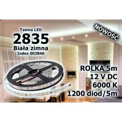 Taśma LED Premium 2835 5m/1200diod 6000k IP20
