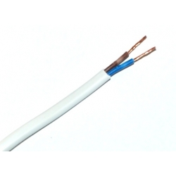 Przewód kabel elektryczny OMYp 2x0,75 płaski biały