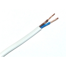 Przewód kabel elektryczny OMYp 2x1,00 płaski biały