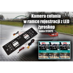 Kamera cofania w ramce rejestracji z LED żyroskop