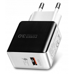 MOCNA ŁADOWARKA SIECIOWA USB QUICK CHARGE QC 3.0