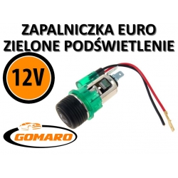 Zapalniczka EURO + gniazdo, zielone podświetlenie