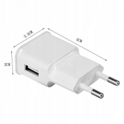 ŁADOWARKA SIECIOWA USB DO TELEFONU UNIWERSALNA 2A