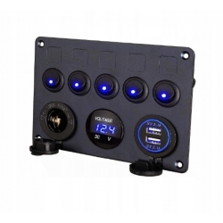 Panel sterowania z przełącznikami Podwójna ładowarka USB 2.1 A / 5 V