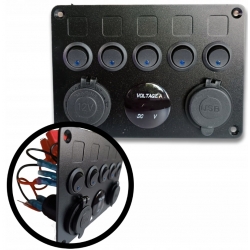 Panel sterowania z przełącznikami Podwójna ładowarka USB 2.1 A / 5 V