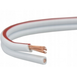 Kabel Przewód głośnikowy SMYp 2 x 1.50mm2 biały 1m/bieżący