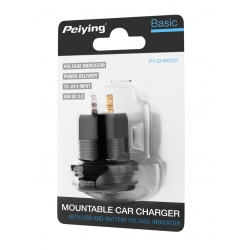 Ładowarka samochodowa USB+USB typu C Quick Charge Power Delivery 63W