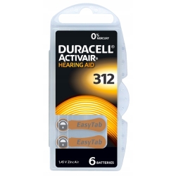 Bateria do aparatów słuchowych Duracell 312 6 szt. 180 mAh