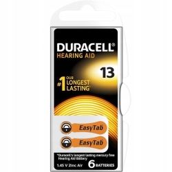 Bateria do aparatów słuchowych Duracell 13 - 6 szt. 310 mAh