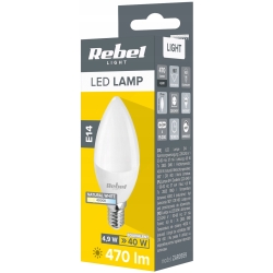 Żarówka LED E14 4,9W barwa biała neutralna 4000K 470lm 230V (ZAR0559)