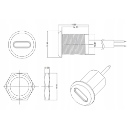 Gniazdo USB-C 4 przewody do obudowy (012602-AK)