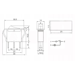 Przełącznik MK111 pomarańczowy 12V podświetlany 5707#