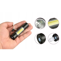 Latarka taktyczna LED XPE Q5 CREE + COB zoom akum. futerał 800lm 3 tryby