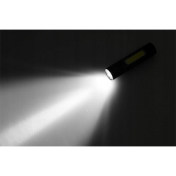 Latarka taktyczna LED XPE Q5 CREE + COB zoom akum. futerał 800lm 3 tryby