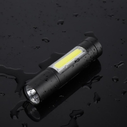 Latarka taktyczna LED XPE Q5 CREE + COB zoom akum. futerał 800lm 3 tryby