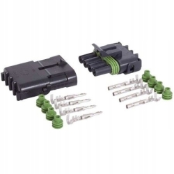 Złącze Weatherpack 4-PIN komplet wtyk+gniazdo złącze hermetyczne 3mm2