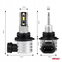 Żarówki samochodowe LED seria H-mini HB4 9006 6500K Canbus
