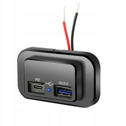 Ładowarka USB do zabudowy Podwójne gniazdo ładowarki PD USB-C12V