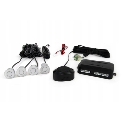 Zestaw czujników parkowania cofania Buzzer 4 sensory srebrne AMIO-01021