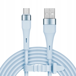 Kabel USB - microUSB 1 m silikonowy niebieski Kruger&Matz Basic