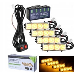 4x LAMPY OSTRZEGAWCZE STROBOSKOP POMOC LAWETA LED