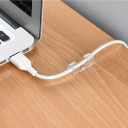 Organizer Kabli 10 szt Transparentny Uchwyt na Przewody 10mm - z Klipsem 3M