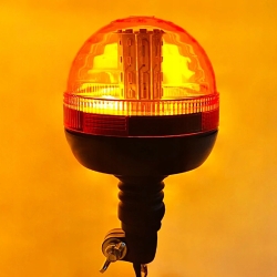LAMPA OSTRZEGAWCZA KOGUT LED 12V 24V R10 IP65 TRZPIEŃ 3TRYBY HOMOLOGACJA E9