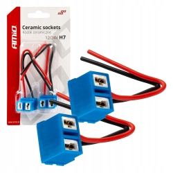 GNIAZDO WTYCZKA KOSTKA CERAMICZNA H7 12/24V 2szt 03055-AMIO