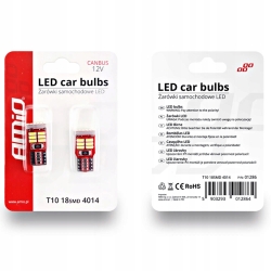 Żarówki LED CANBUS 18SMD 4014 T10e W5W White 12V AMIO-01286 2szt