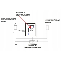 Przerywacz przekaźnik kierunkowskazów 12V 2pin z regulacją częstotliwości