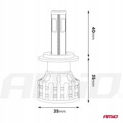 Żarówki samochodowe LED seria COB H4 6500K AMIO-02843