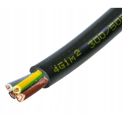 PRZEWÓD miedziany kabel OWY 4x1 mm Linka CU okrągły czarny czterożyłowy