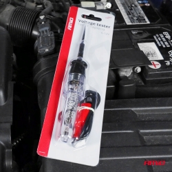 Samochodowy próbnik tester napięcia z zaciskiem krokodyl 6V 12V AMIO-04272