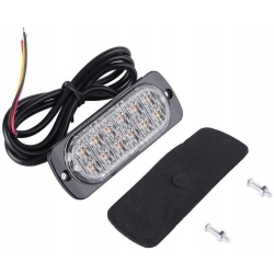 Lampa LED migająca (ostrzegawcza) 12V pomarańczowa 1.8W 12 LED
