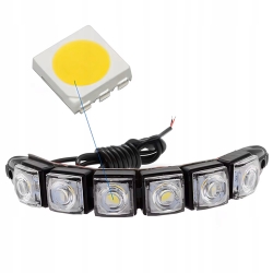 UNIWERSALNE ŚWIATŁA DRL DO JAZDY DZIENNEJ 2x 6 LED ELASTYCZNE FLEX (IN406)