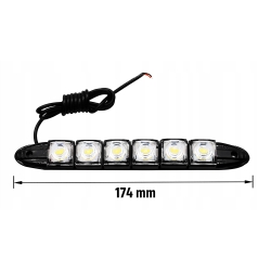 UNIWERSALNE ŚWIATŁA DRL DO JAZDY DZIENNEJ 2x 6 LED ELASTYCZNE FLEX (IN406)