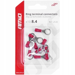 Konektory końcówki złączki oczkowe 8.4mm 10szt AMIO-03079