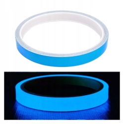 Świecąca W Ciemności Taśma Fluorescencyjna Niebieska 1cm x 3m Odblaskowa
