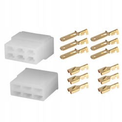 Wtyczka gniazdo kostka złącze elektryczne 6 PIN + konektory AMIO-03515
