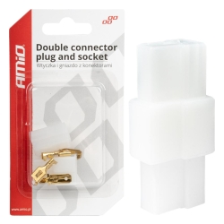 Wtyczka gniazdo kostka złącze elektryczne 2 PIN + konektory AMIO-03512