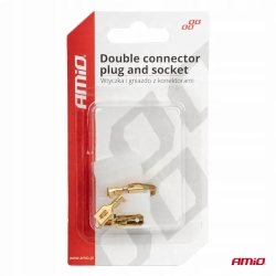 Wtyczka gniazdo kostka złącze elektryczne 2 PIN + konektory AMIO-03512